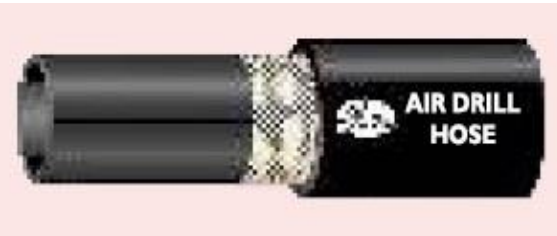 Air Drill Black Hose – Robust Pneumatic Hose with Textile and Steel Reinforcement, High Abrasion and Oil Resistant, Designed for Construction and Rock Drilling